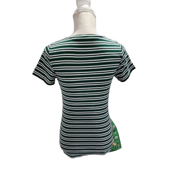 NWT J Crew Green Striped Top SMALL - Picture 2 of 4